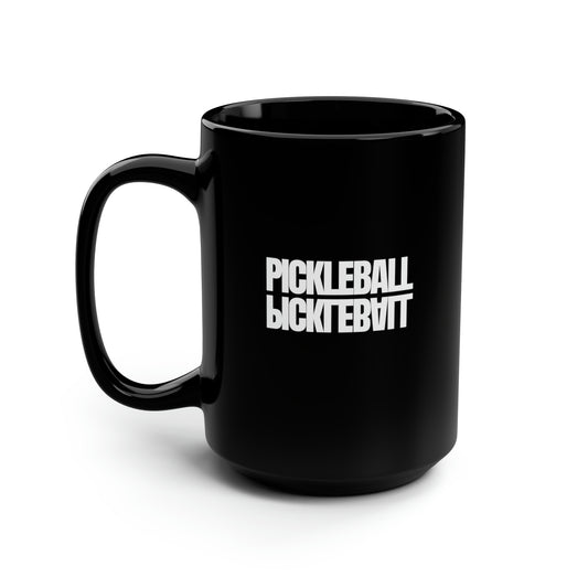 Pickleball Mirrored 15 Oz Black Coffee Mug