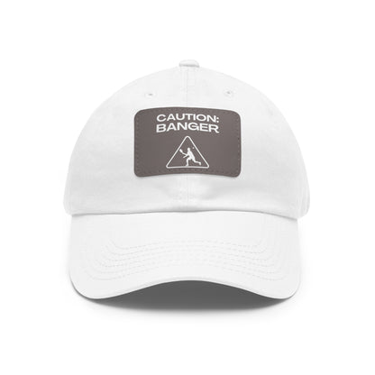 Caution: Banger Baseball Cap with Leather Patch