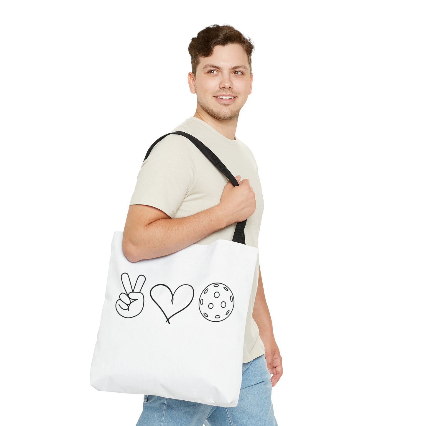 Peace, Love, Pickleball Tote Bag