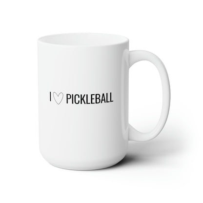 I Heart Pickleball 15 Oz White Coffee Mug