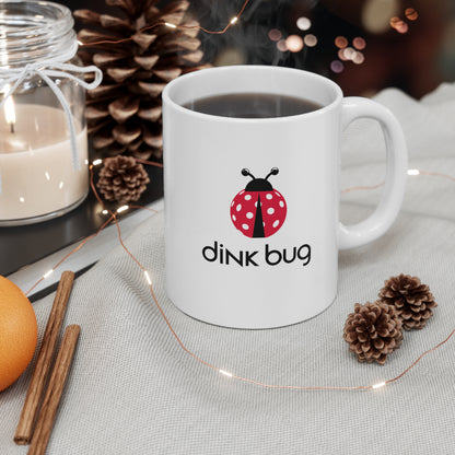 dink bug. Color Imprint. 11 Oz White Coffee Mug