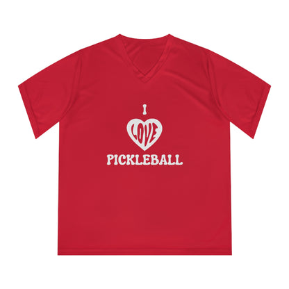 I Love Pickleball Women's Performance V-Neck