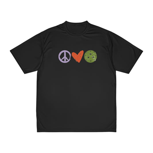 Peace, Love, Pickleball. Color Imprint. Performance