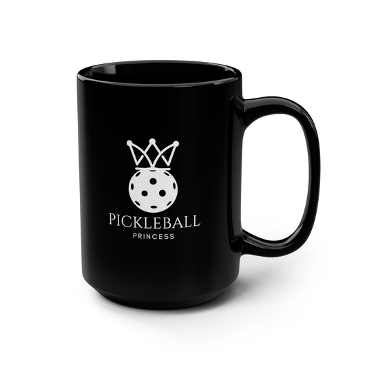 Pickleball Princess 15 Oz Black Coffee Mug