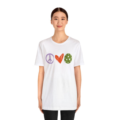 Peace, Love, Pickleball. Color Imprint. Bella+Canvas