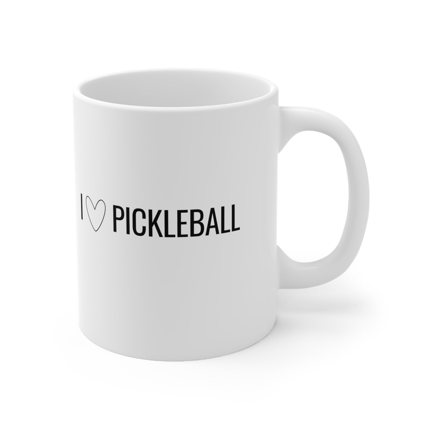 I Heart Pickleball 11 Oz White Coffee Mug