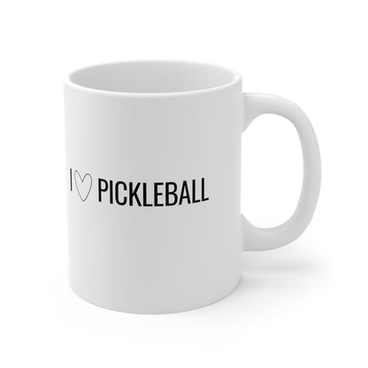 I Heart Pickleball 11 Oz White Coffee Mug