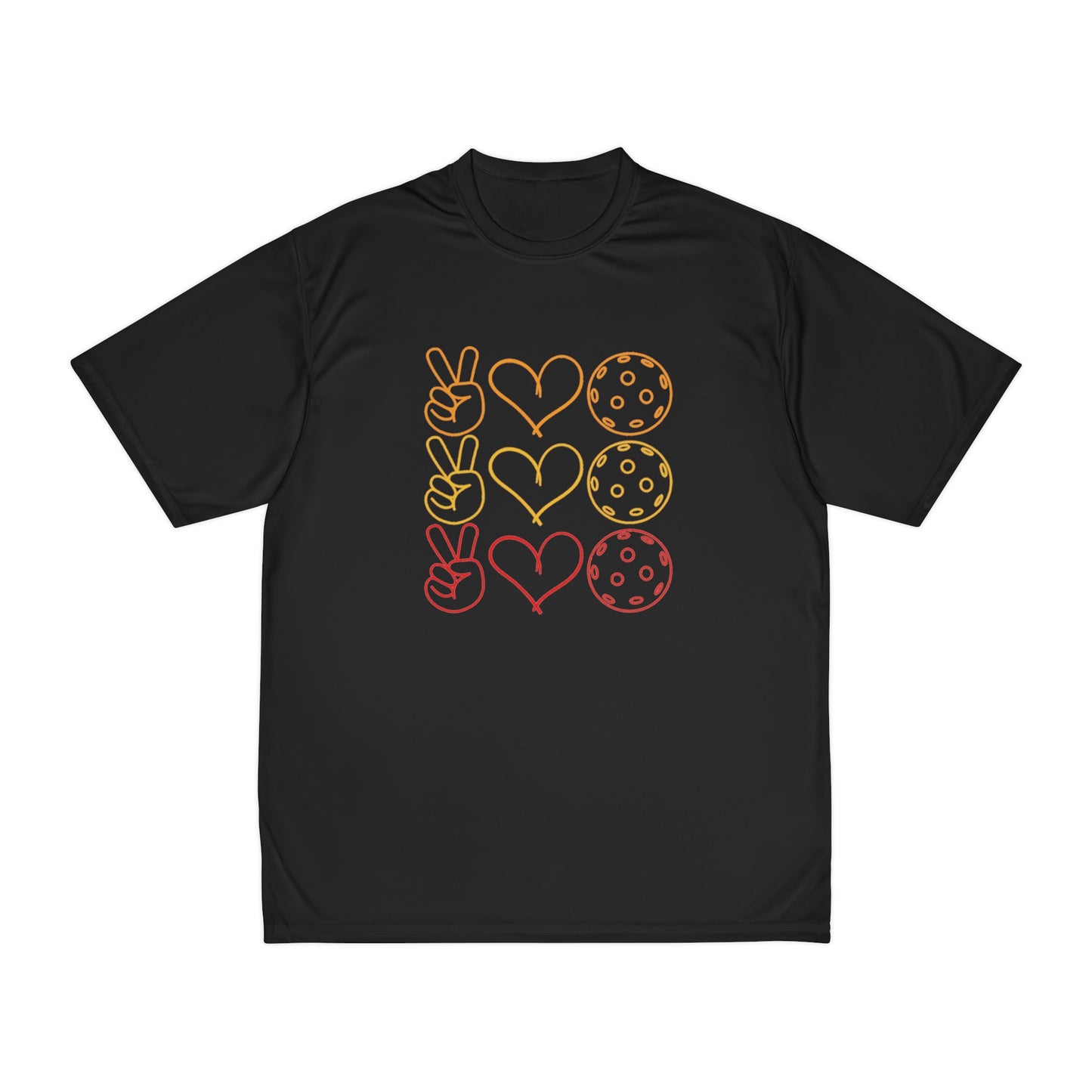 Peace, Love, Pickleball. 3 Color Imprint. Performance