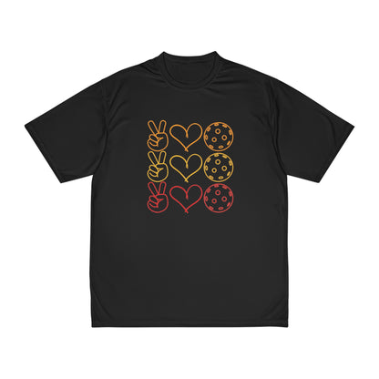 Peace, Love, Pickleball. 3 Color Imprint. Performance