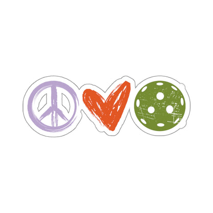 Peace, Love, Pickleball Kiss Cut Sticker