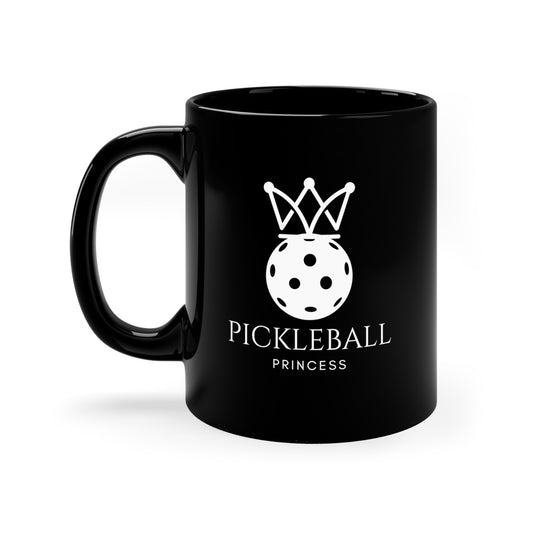 Pickleball Princess 11 Oz Black Coffee Mug