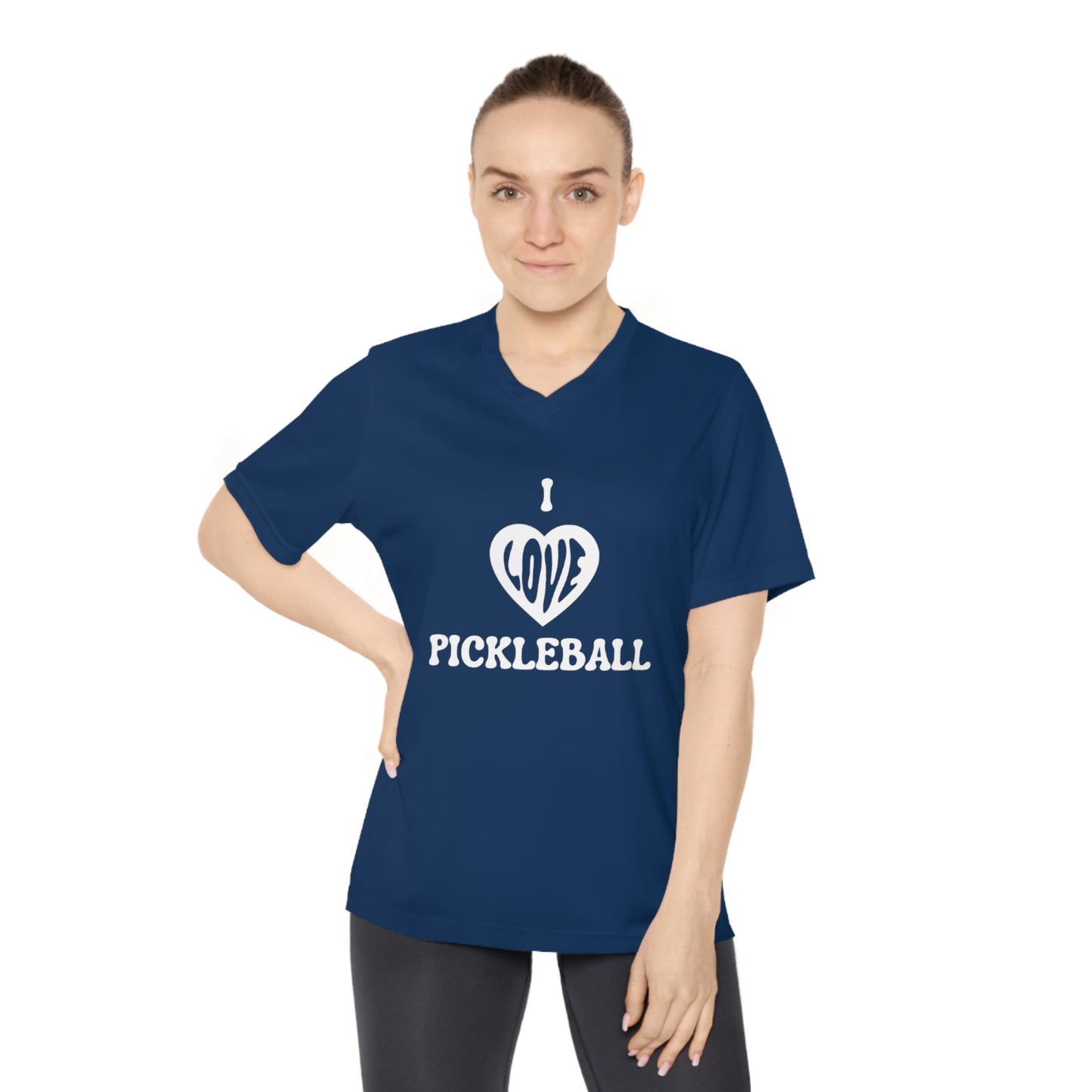 I Love Pickleball Women's Performance V-Neck