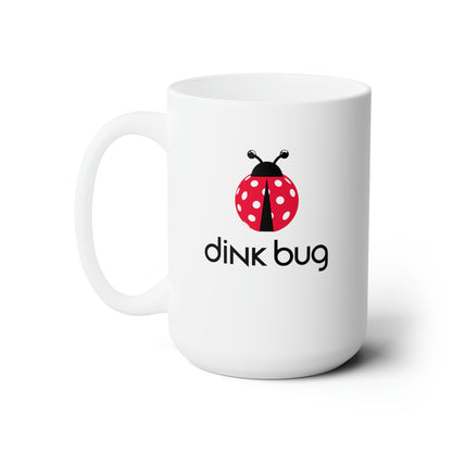 dink bug. Color Imprint. 15 Oz White Coffee Mug