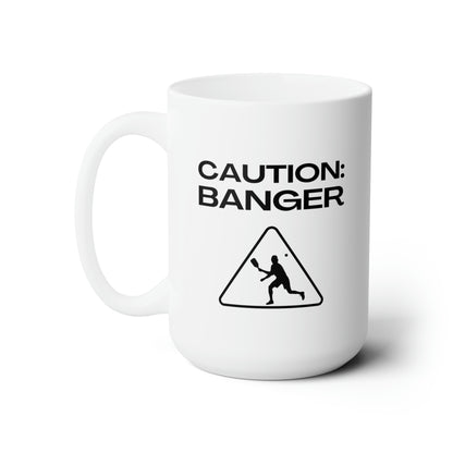 Caution: Banger 15 Oz White Coffee Mug