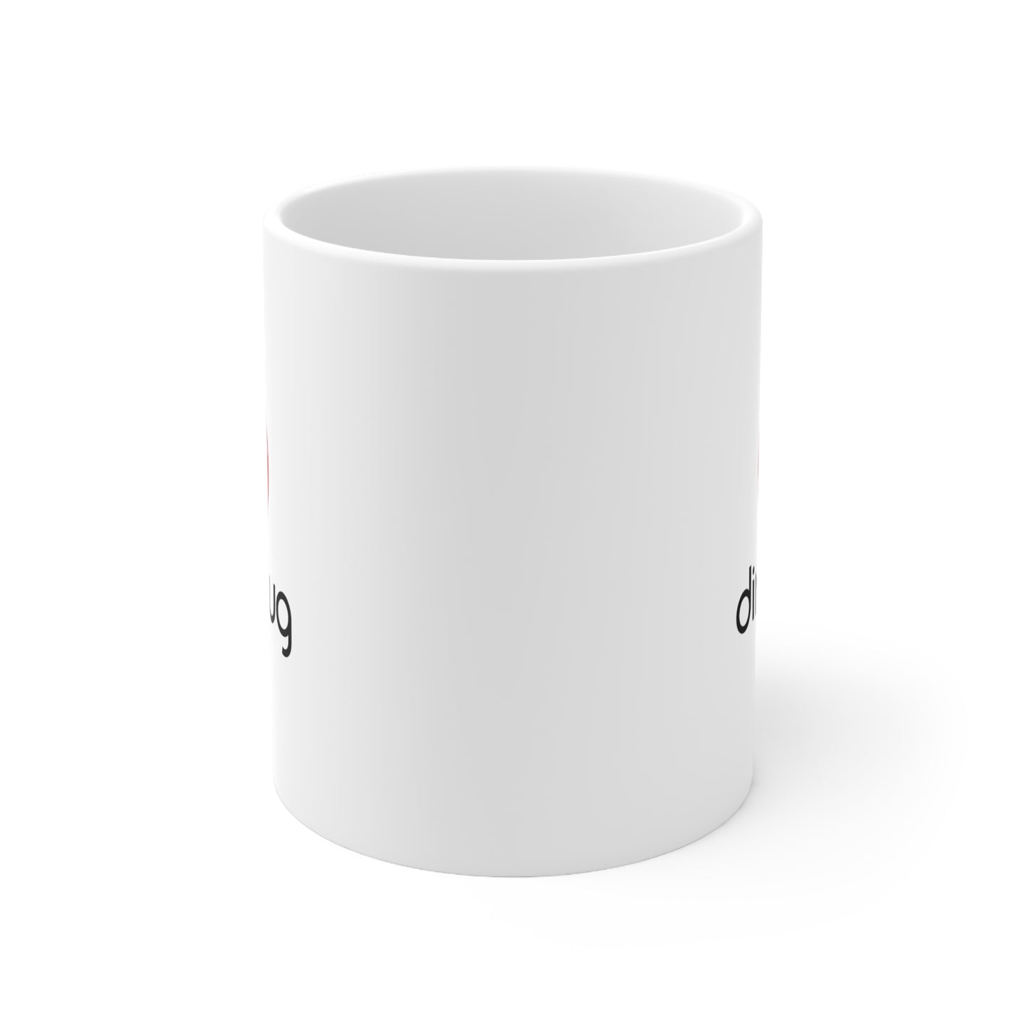 dink bug. Color Imprint. 11 Oz White Coffee Mug