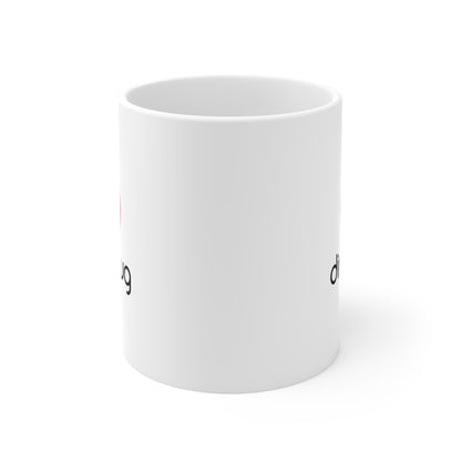 dink bug. Color Imprint. 11 Oz White Coffee Mug