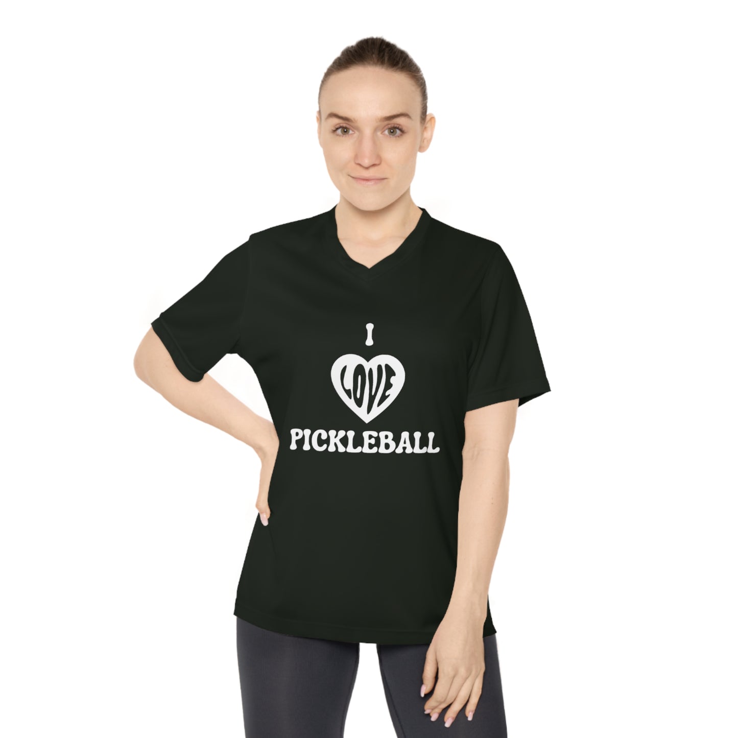 I Love Pickleball Women's Performance V-Neck