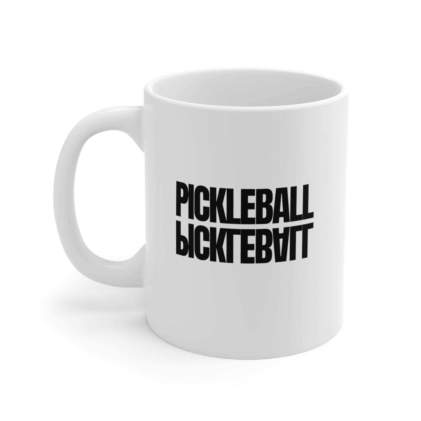 Pickleball Mirrored 11 Oz White Coffee Mug