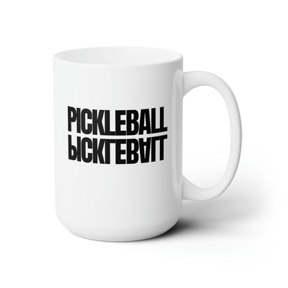 Pickleball Mirrored 15 Oz White Coffee Mug