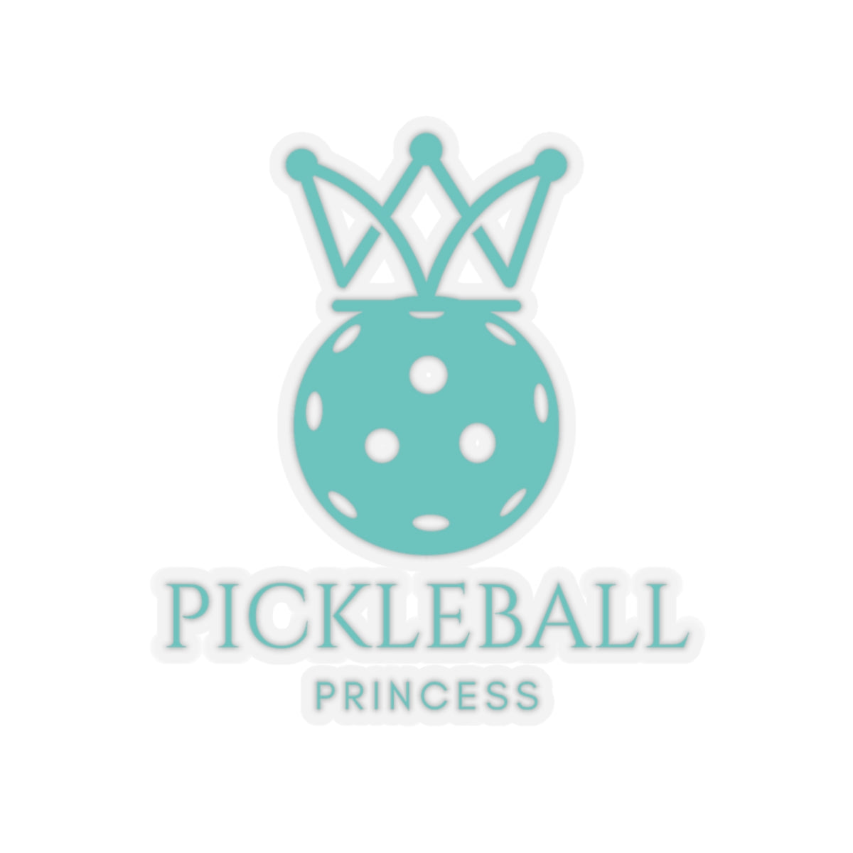 Pickleball Princess Tiffany Blue Imprint Kiss Cut Sticker