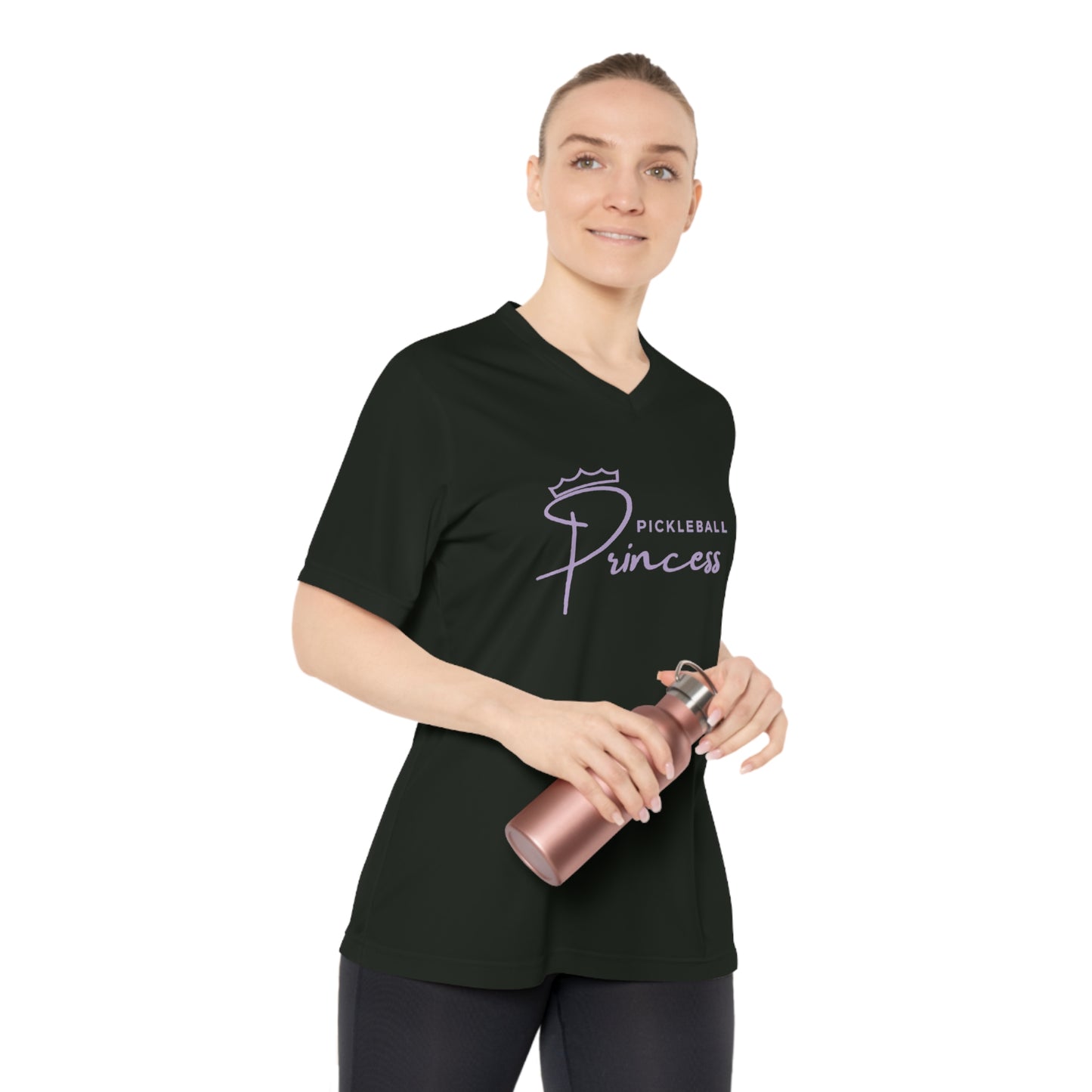 Pickleball Princess Purple Imprint. Women's Performance V-Neck