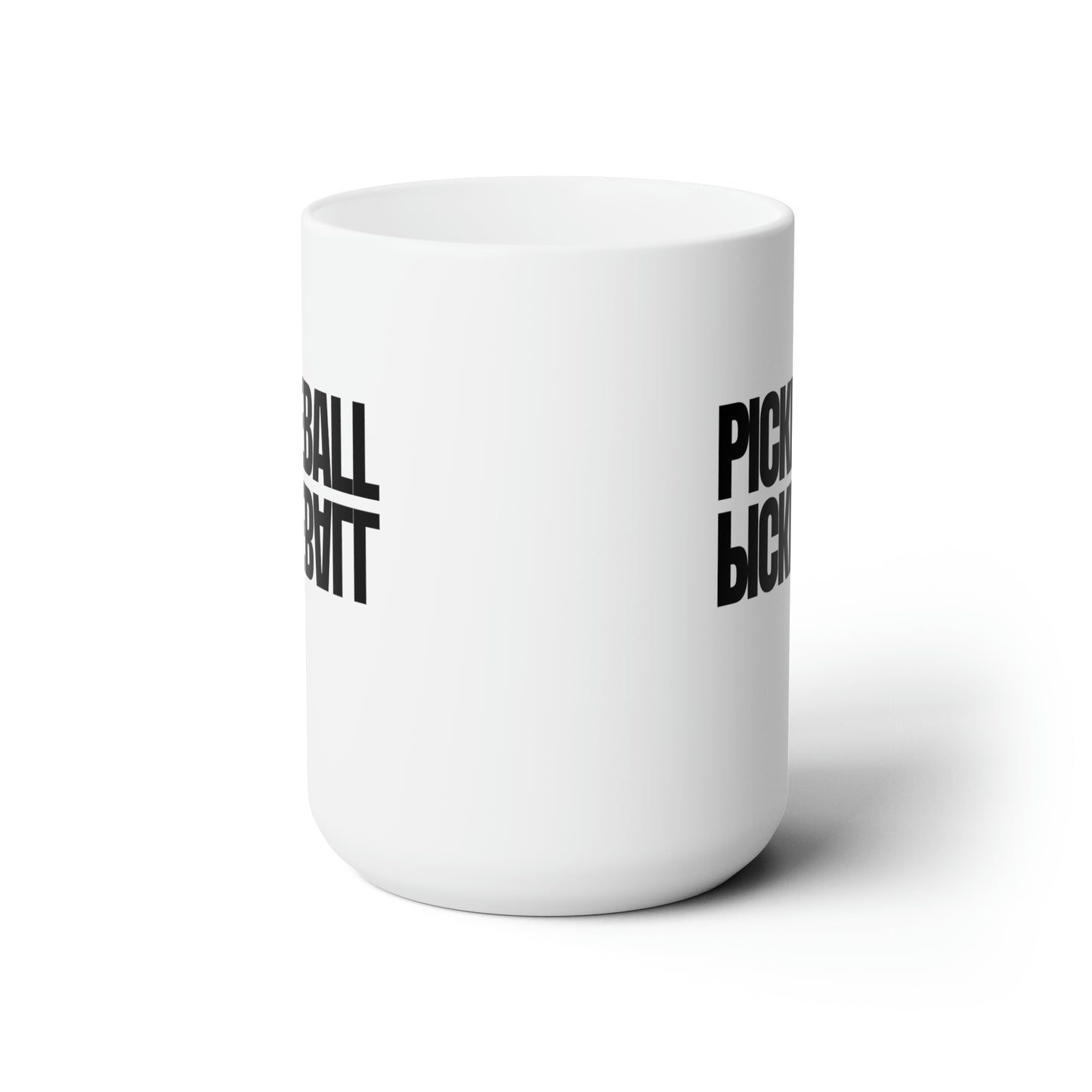 Pickleball Mirrored 15 Oz White Coffee Mug