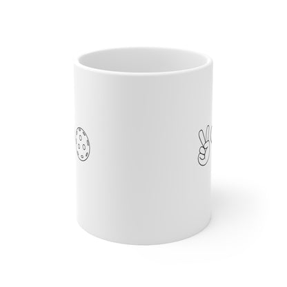 Peace, Love, Pickleball 11 Oz White Coffee Mug