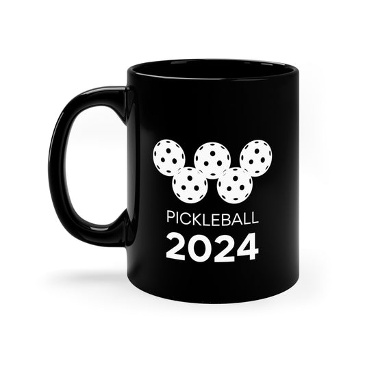 Pickleball 2024 11 Oz Black Coffee Mug