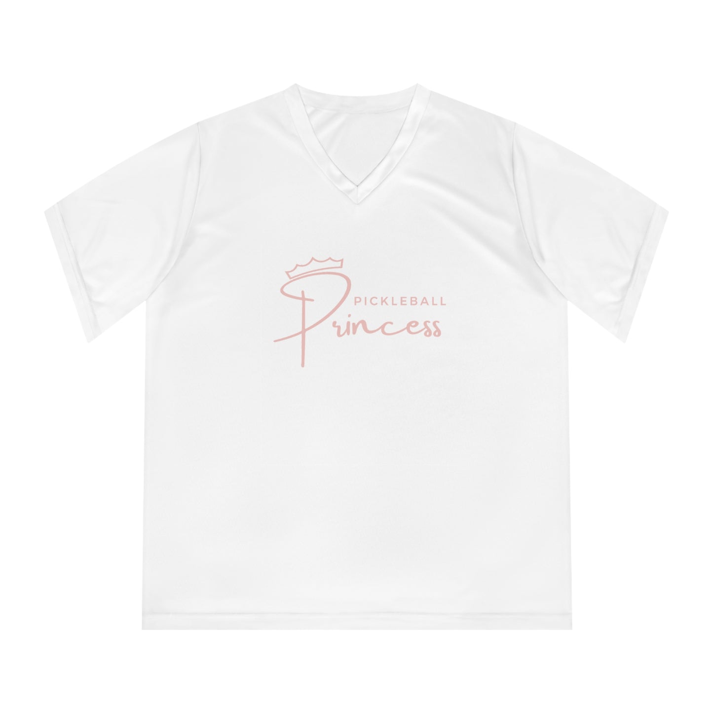 Pickleball Princess Pink Imprint. Women's Performance V-Neck