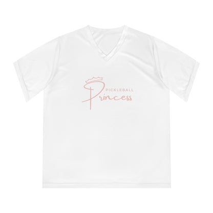 Pickleball Princess Pink Imprint. Women's Performance V-Neck