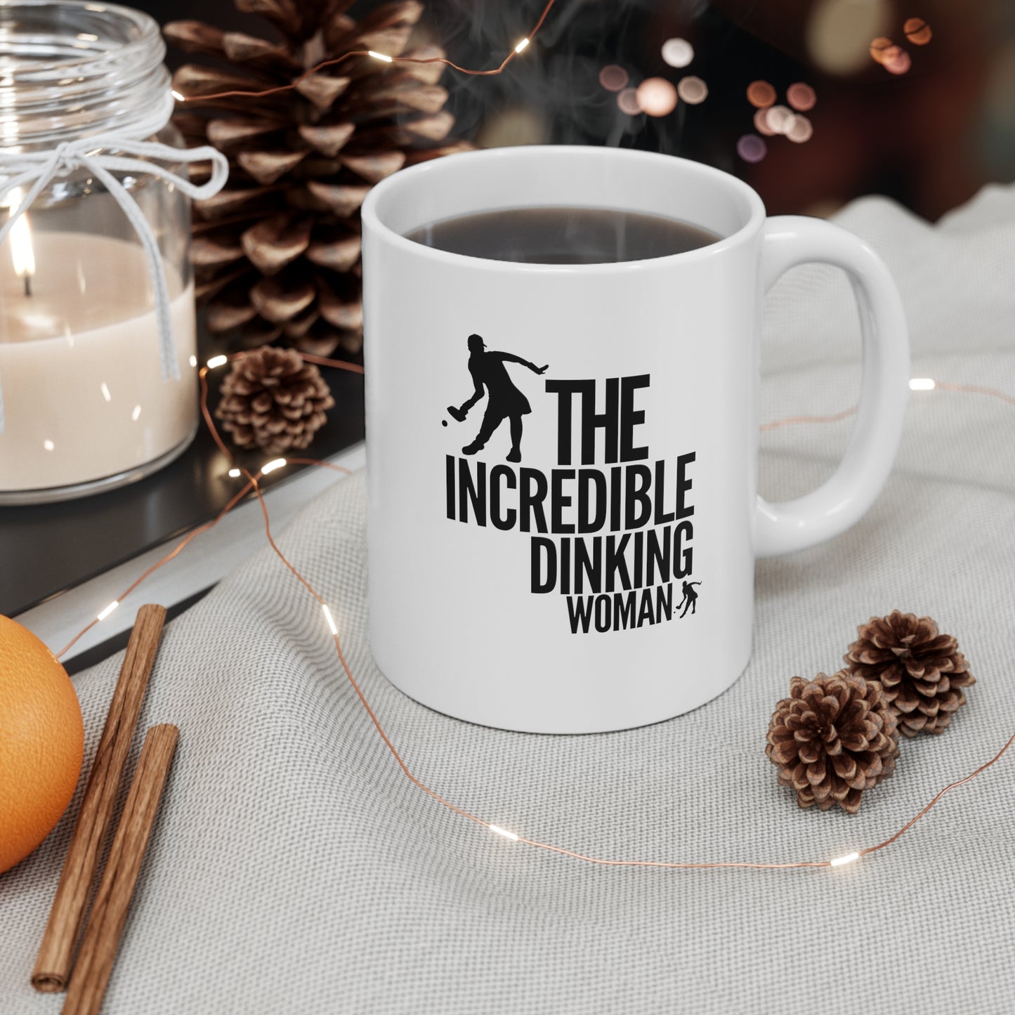 The Incredible Dinking Woman 11 Oz White Coffee Mug