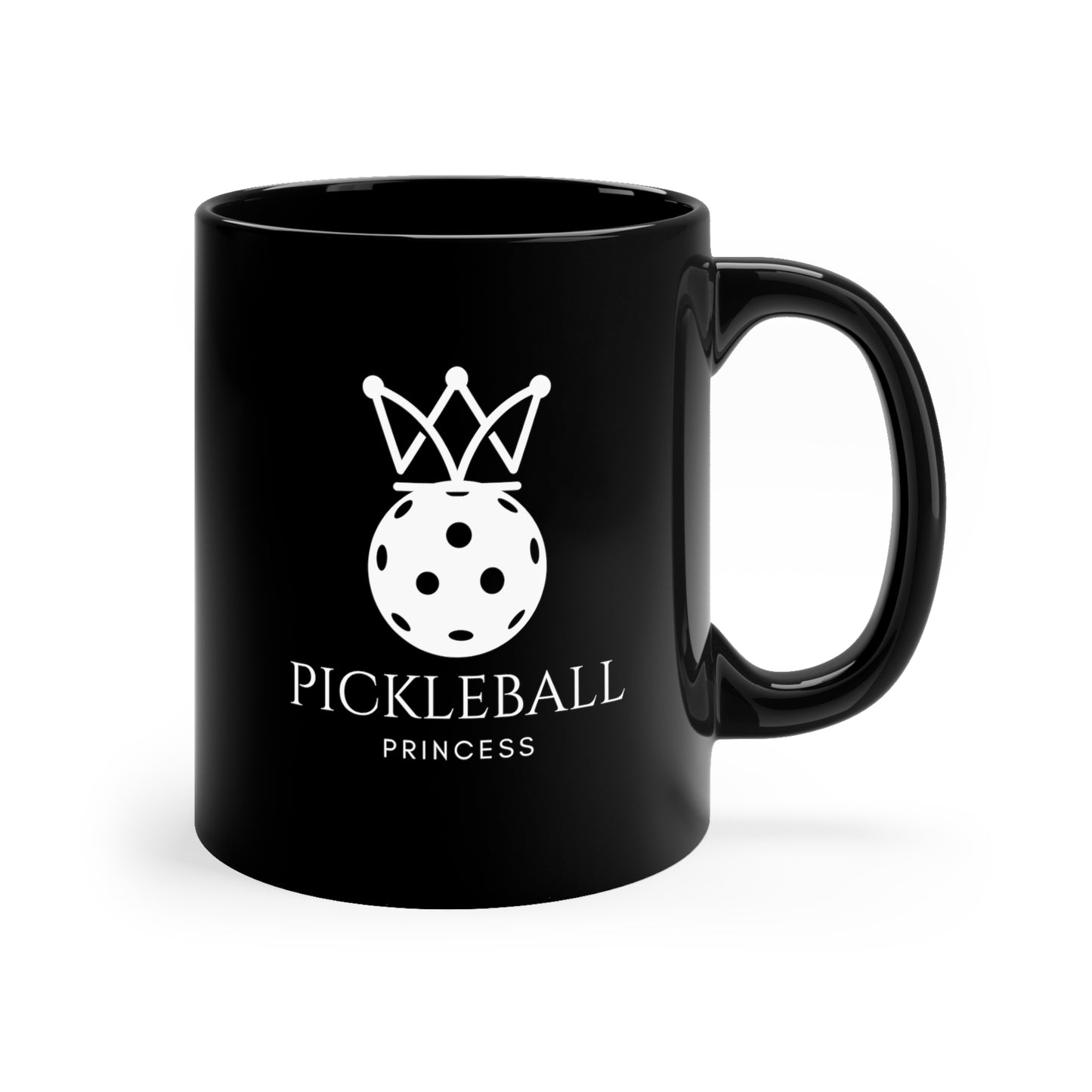 Pickleball Princess 11 Oz Black Coffee Mug