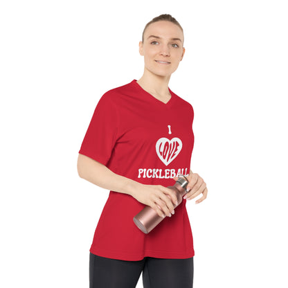 I Love Pickleball Women's Performance V-Neck