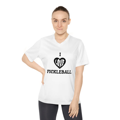 I Love Pickleball Women's Performance V-Neck