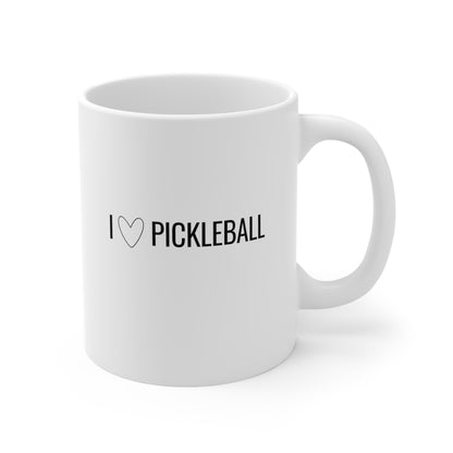 I Heart Pickleball 11 Oz White Coffee Mug