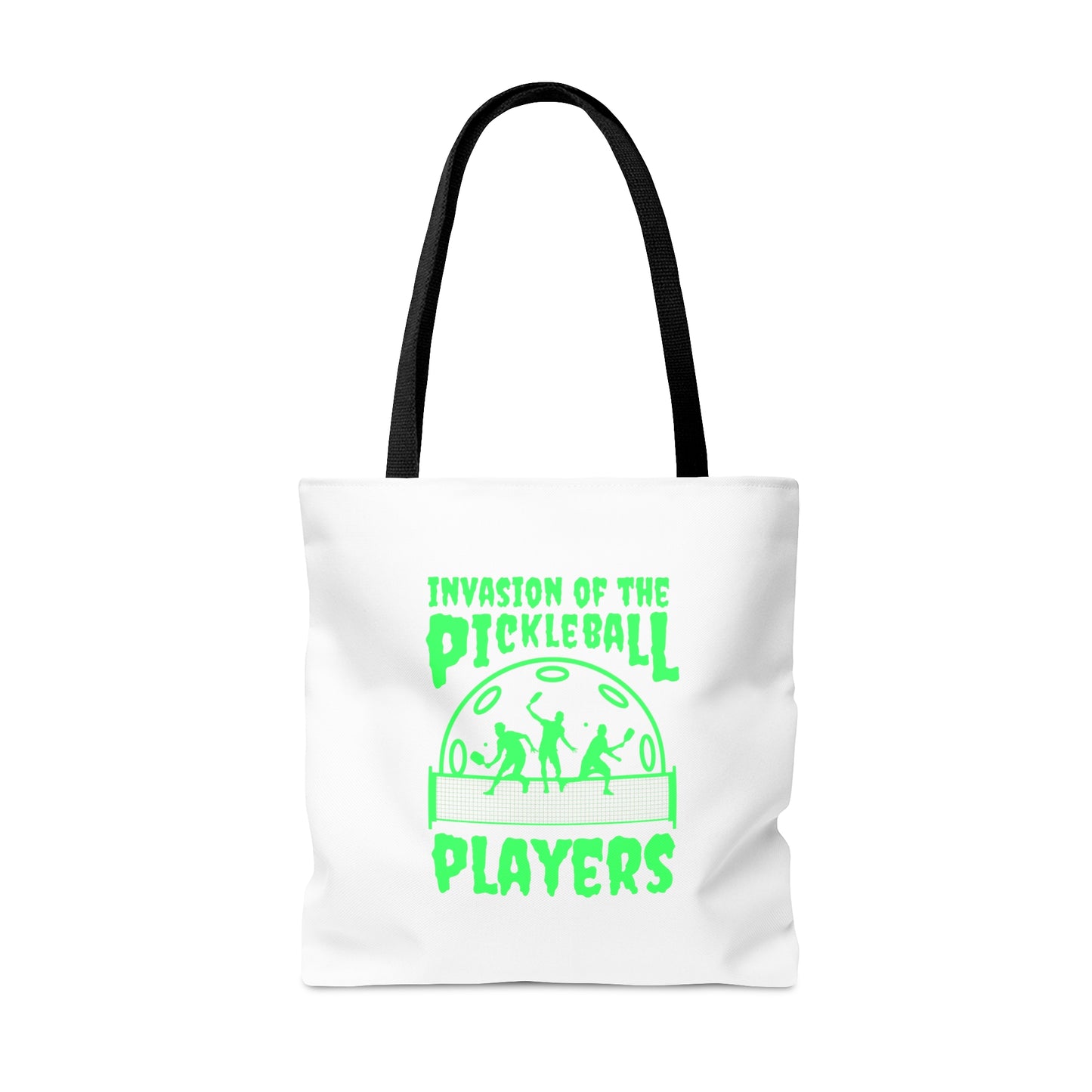 Invasion Of The Pickleball Players. Green Imprint. Tote Bag