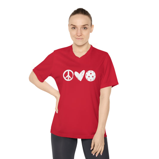 Peace, Love, Pickleball Women's Performance V-Neck