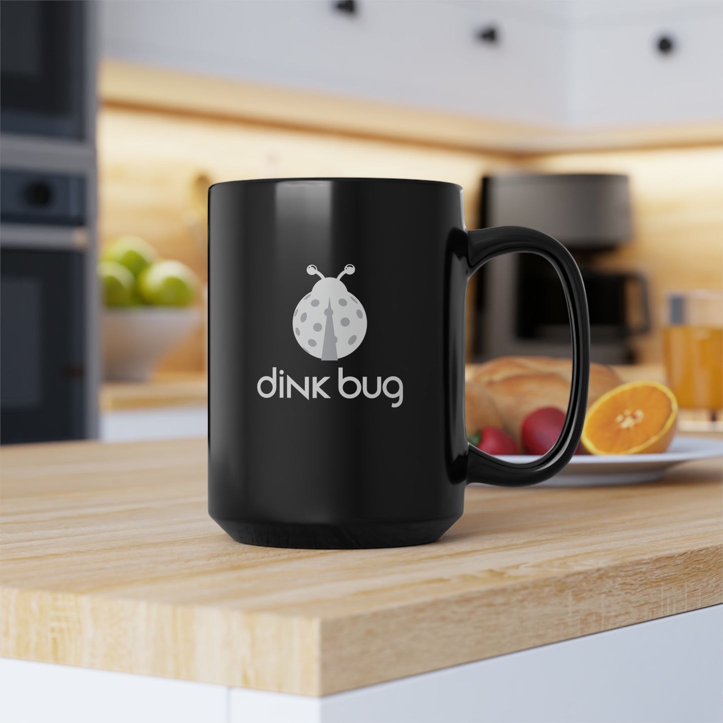 dink bug 15 Oz Black Coffee Mug