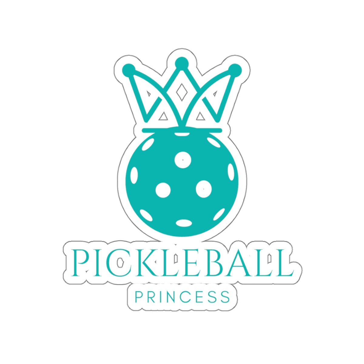 Pickleball Princess Tiffany Blue Imprint Kiss Cut Sticker