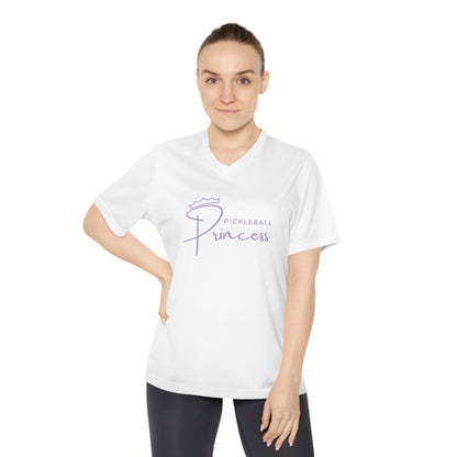 Pickleball Princess Purple Imprint. Women's Performance V-Neck