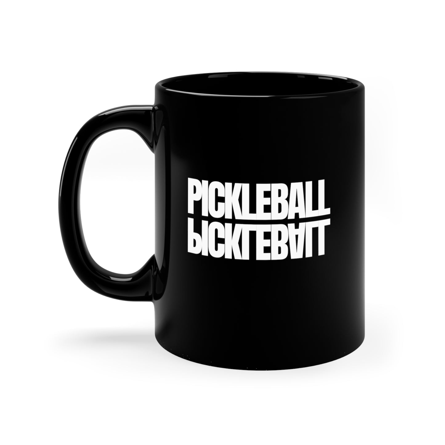 Pickleball Mirrored 11 Oz Black Coffee Mug