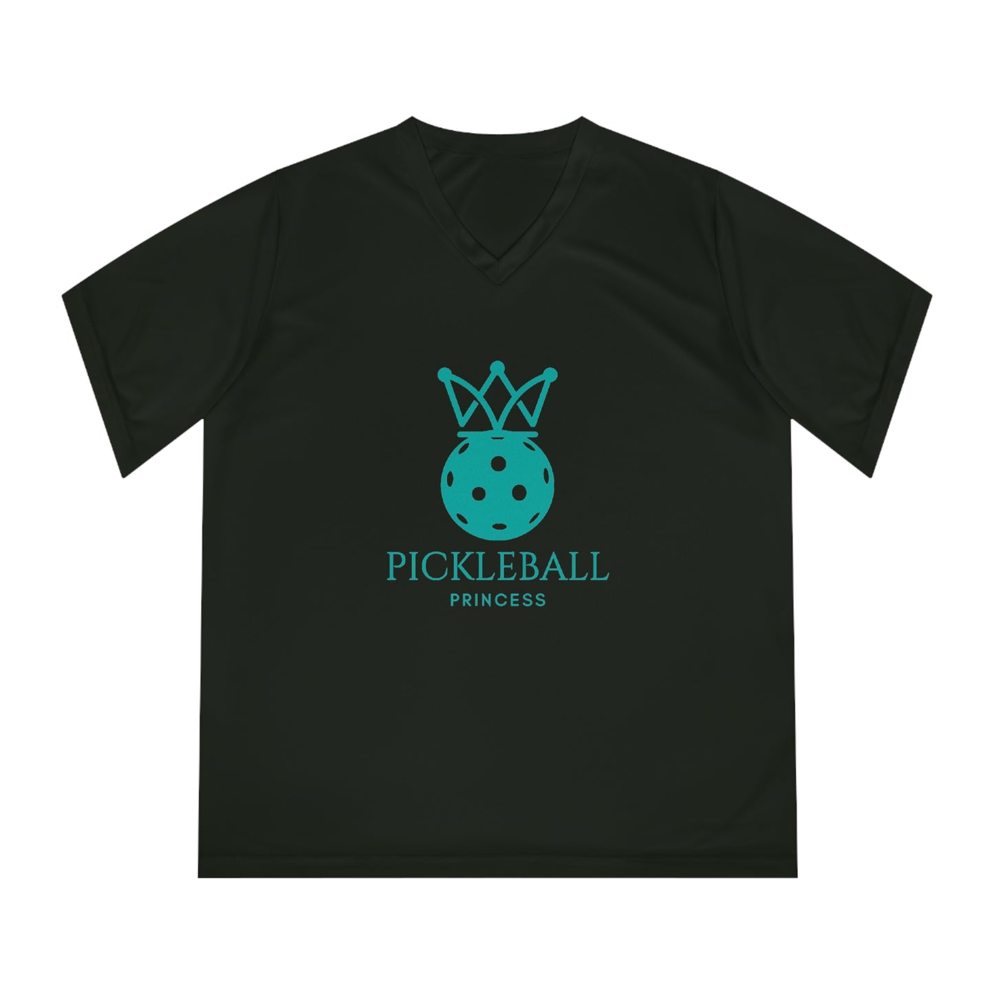 Pickleball Princess Tiffany Blue Imprint. Women's Performance V-Neck