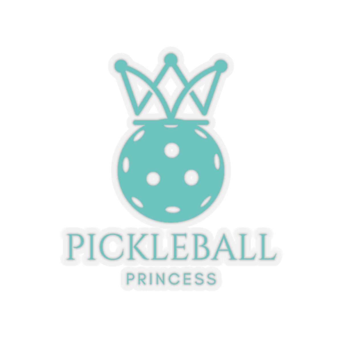 Pickleball Princess Tiffany Blue Imprint Kiss Cut Sticker