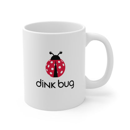 dink bug. Color Imprint. 11 Oz White Coffee Mug