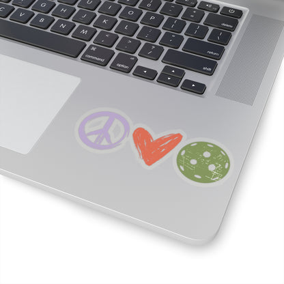 Peace, Love, Pickleball Kiss Cut Sticker