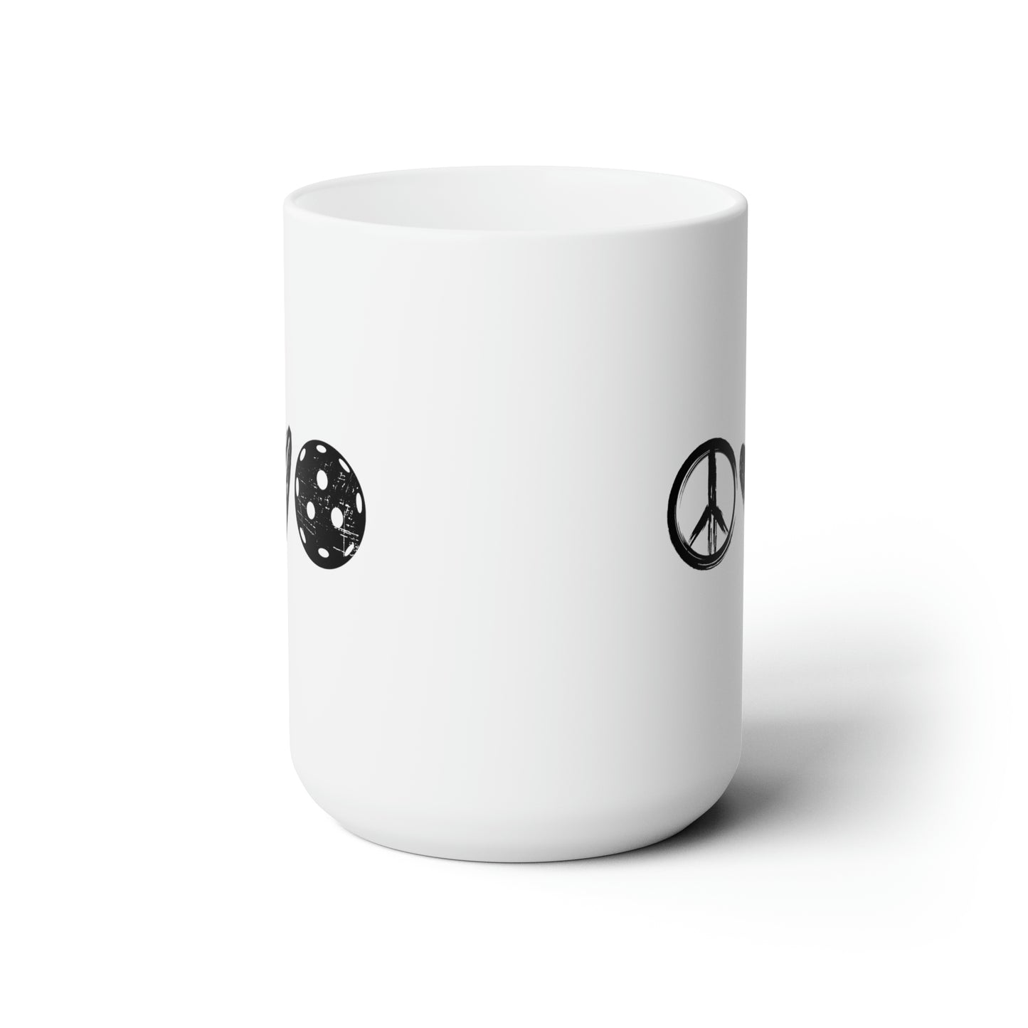 Peace, Love, Pickleball 15 Oz White Coffee Mug