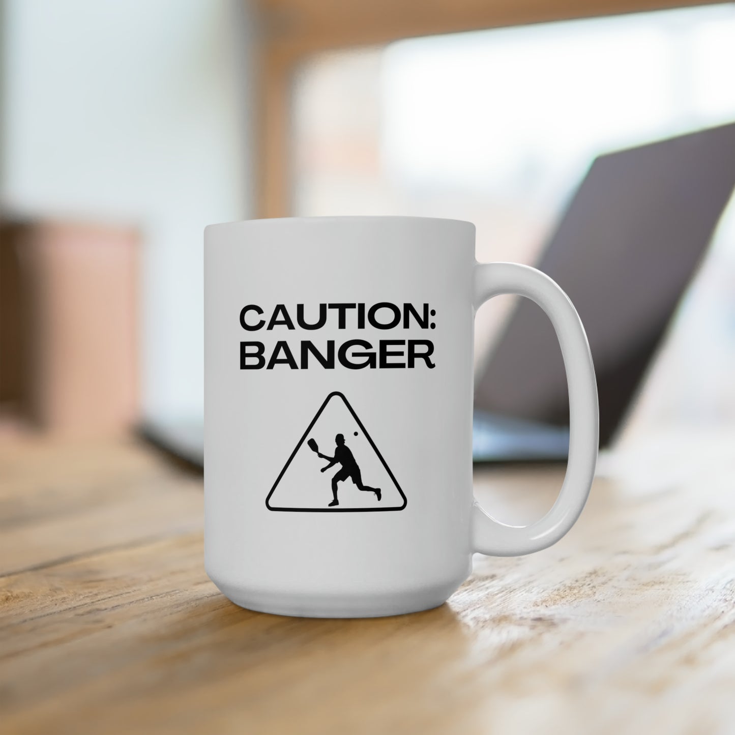 Caution: Banger 15 Oz White Coffee Mug