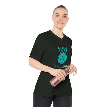 Pickleball Princess Tiffany Blue Imprint. Women's Performance V-Neck