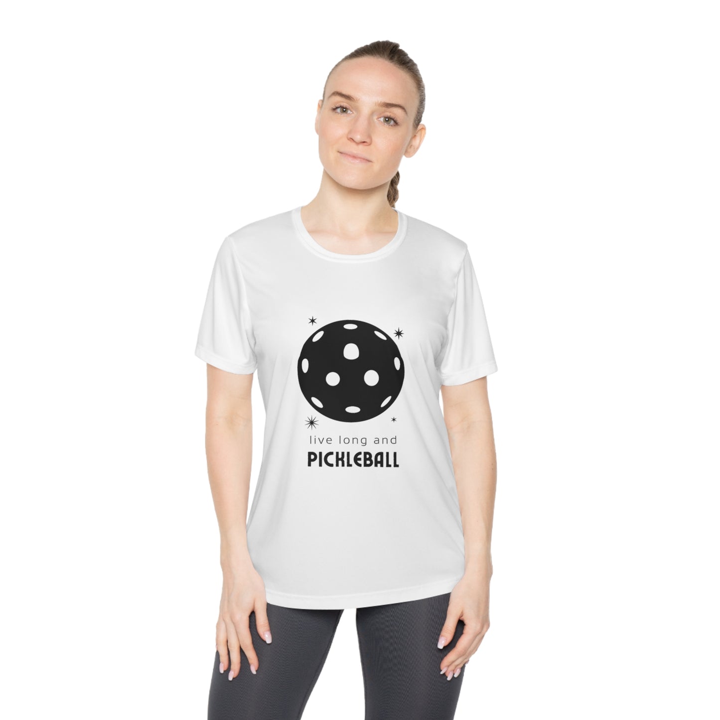 Live Long And Pickleball.  Women's Moisture Wicking