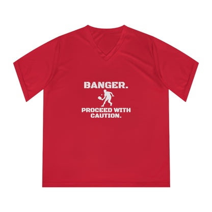 Banger. Proceed With Caution. Women's Performance V-Neck